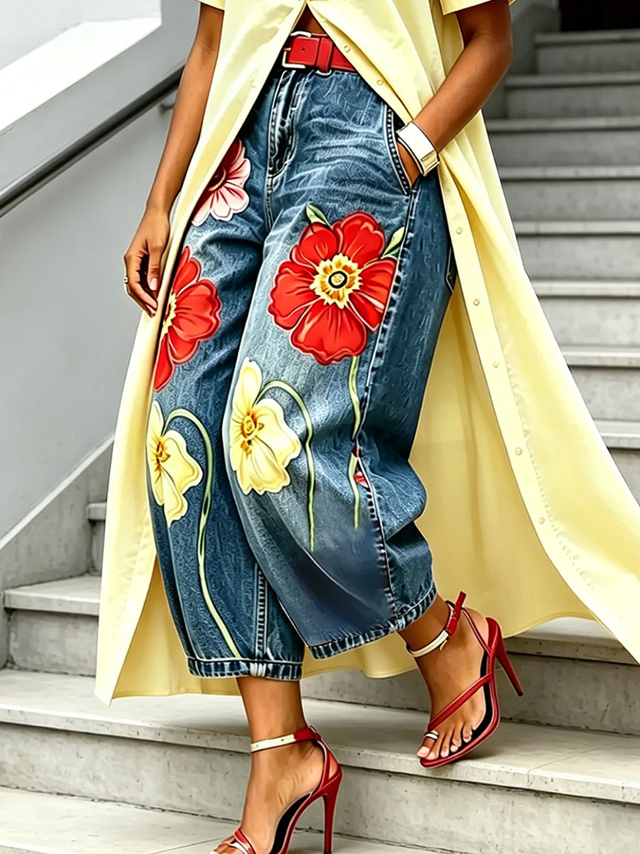 Leti | Casual Printed Multicolor Jeans