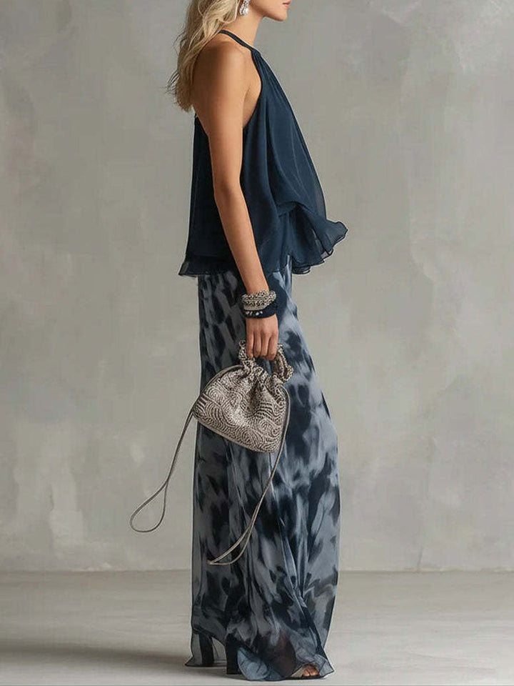 LUCI | Chiffon Wide Leg Pants and Top Set