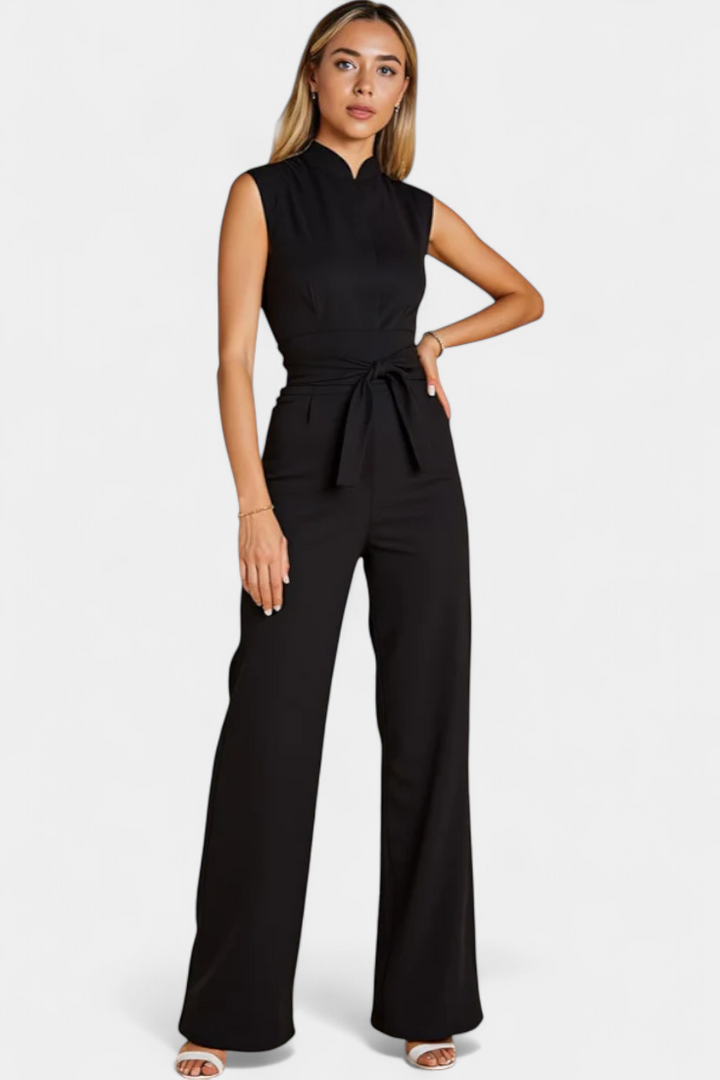 Sleeveless Jumpsuit with Flared Cut