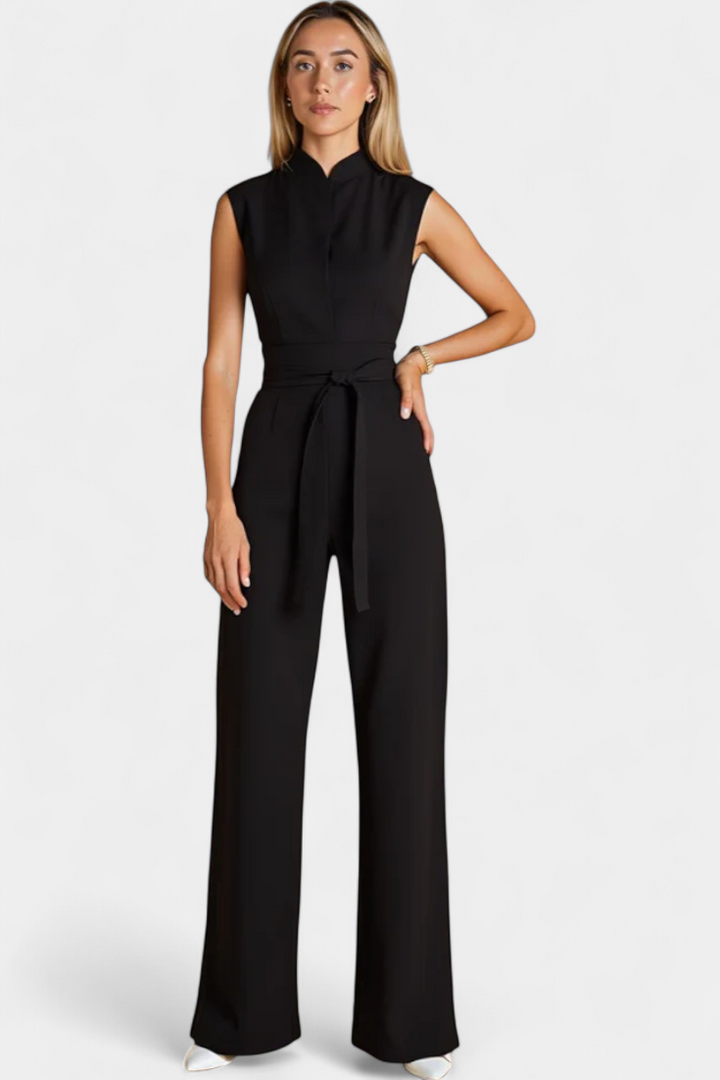 Sleeveless Jumpsuit with Flared Cut