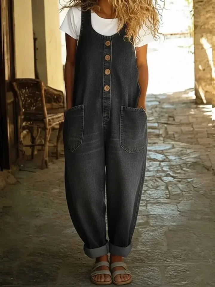 Kelsey | Vintage Cotton Denim Jumpsuit