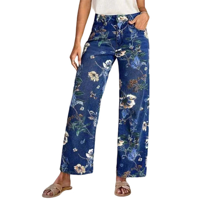 Flor | Straight Leg Jeans with Floral Print