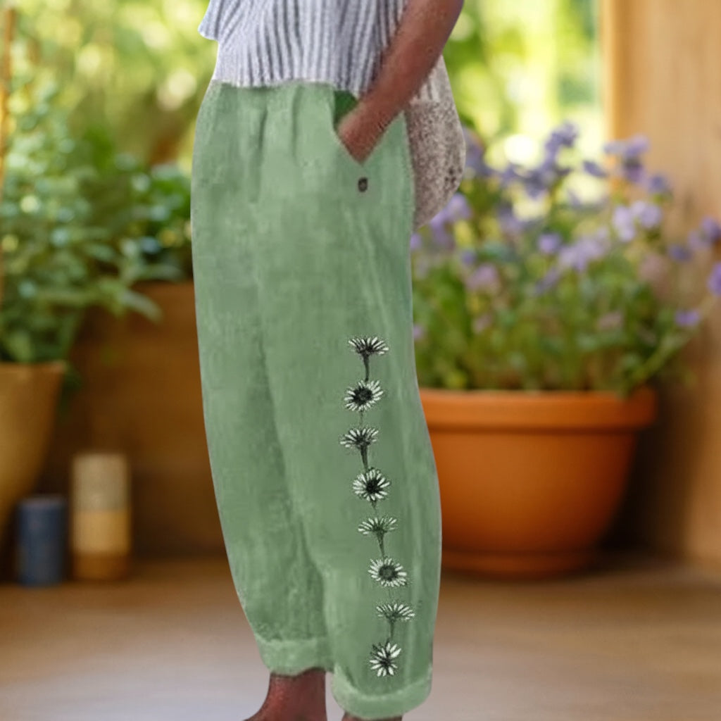 Flora | Loose Floral Print Trousers
