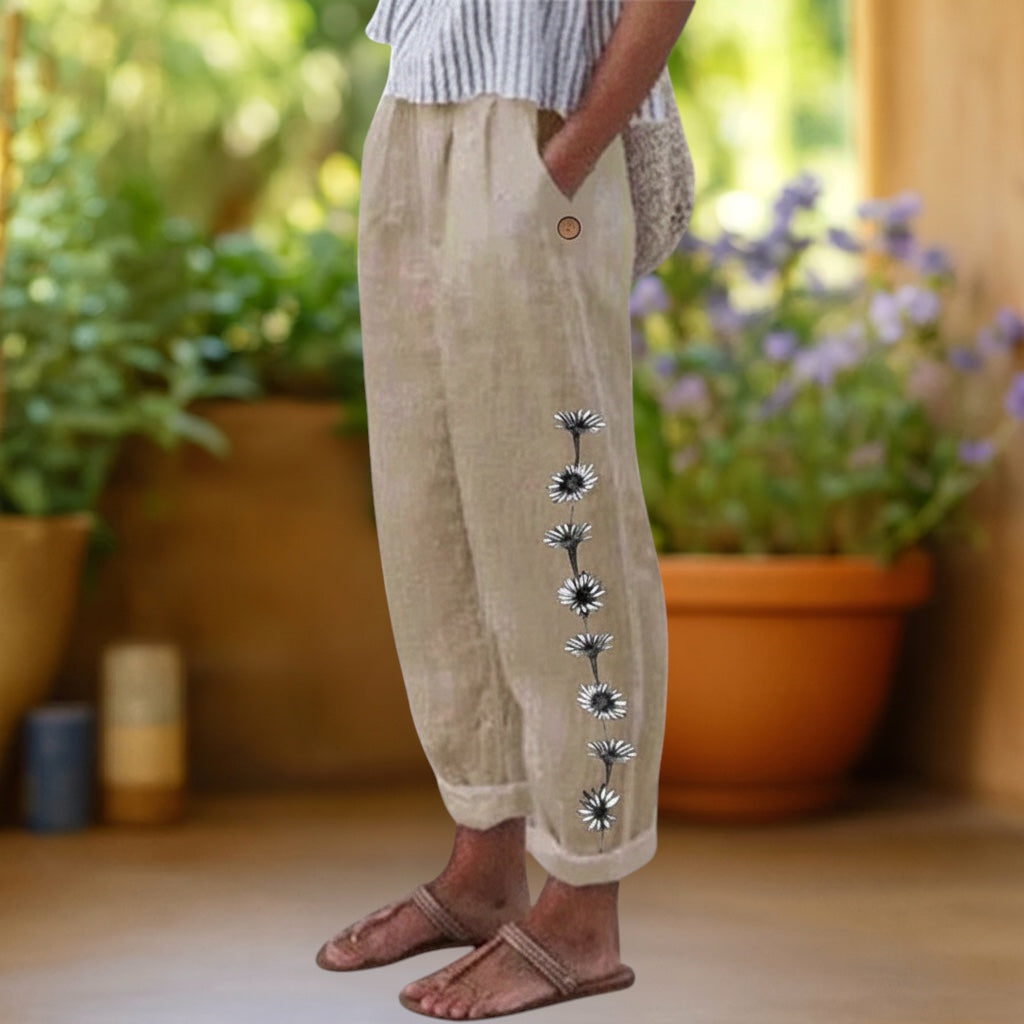 Flora | Loose Floral Print Trousers